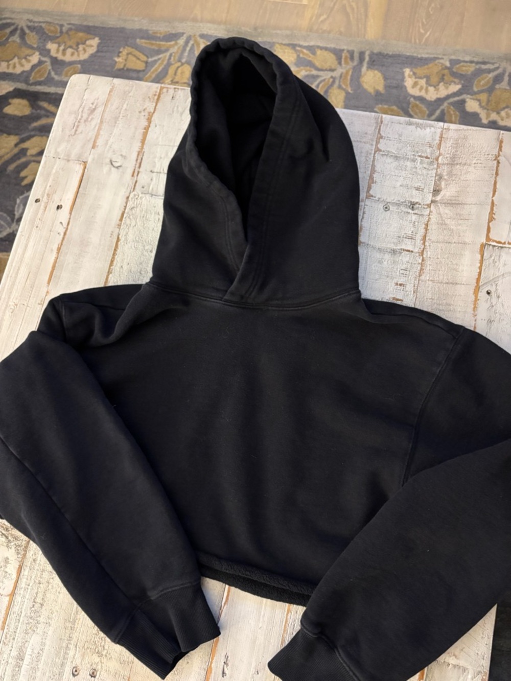 Aritzia Tna Black Cropped Hoodie